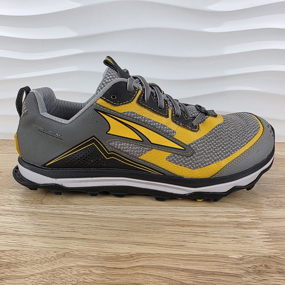 Altra Lone Peak 5 Sneakers Mens Size 10 Gray Yellow Running Shoes AL0A5473270